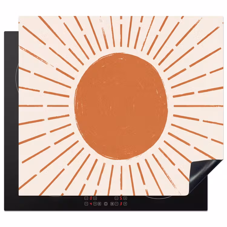 Inductie beschermer - Zon - Stralen - Abstract - Terracotta - Modern — 1