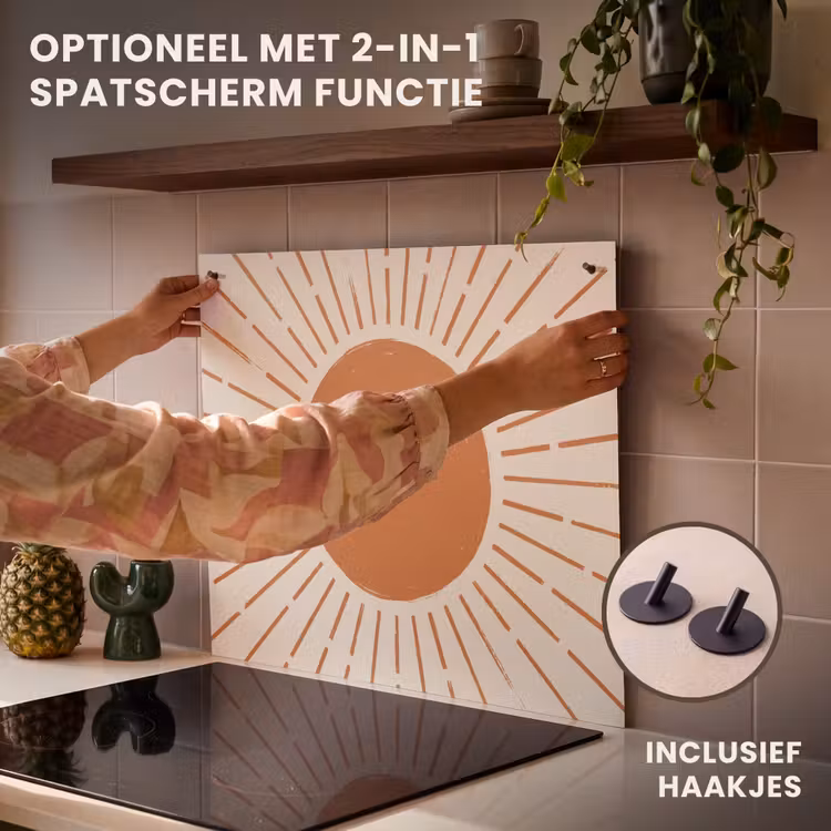 Inductie beschermer - Zon - Stralen - Abstract - Terracotta - Modern — 10