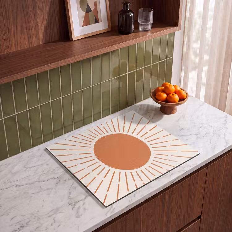 Inductie beschermer - Zon - Stralen - Abstract - Terracotta - Modern — 8