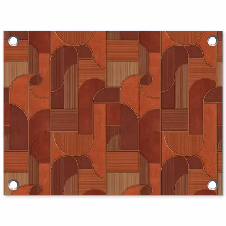 Tuinposter - Geometrische Vormen Terracotta Art Deco — 1