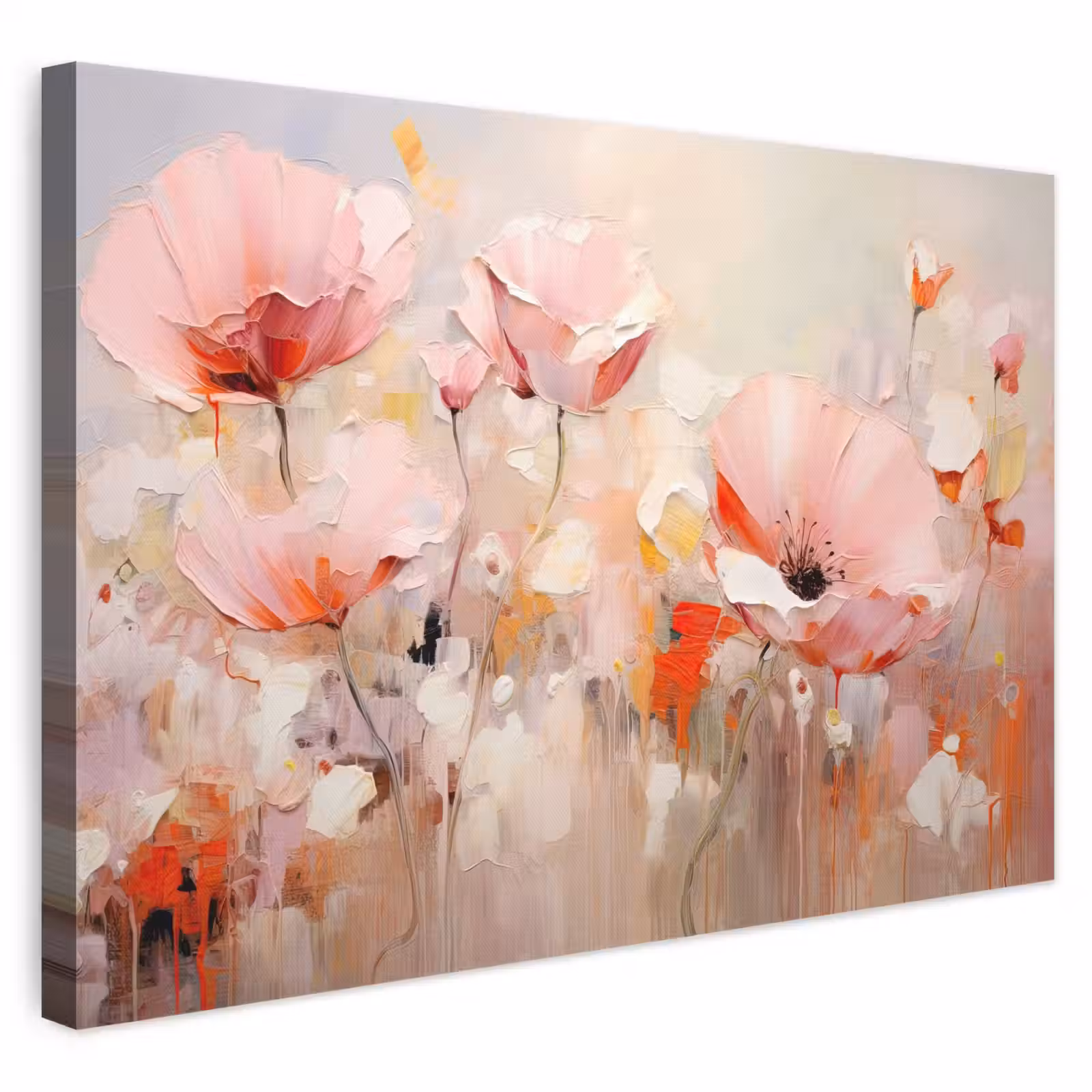 Canvas schilderij - Bloemen - Watercolor - Roze - Abstract - Kunst — 1