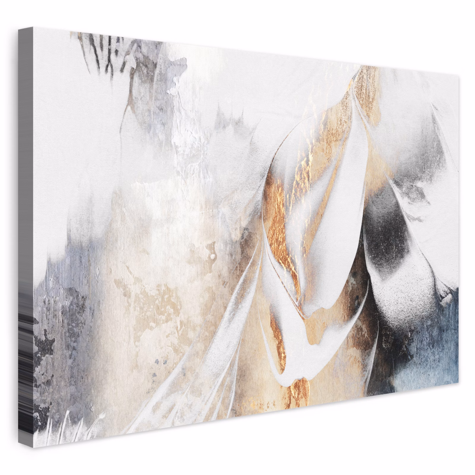 Canvas schilderij - Luxe - Abstract - Goud - Wit — 1