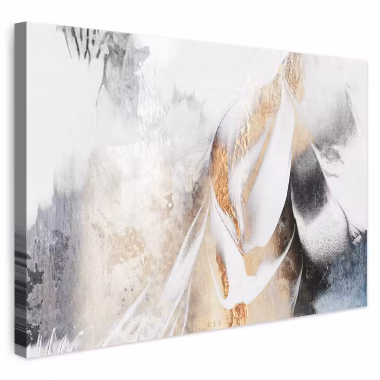 Canvas schilderij - Luxe - Abstract - Goud - Wit — 1