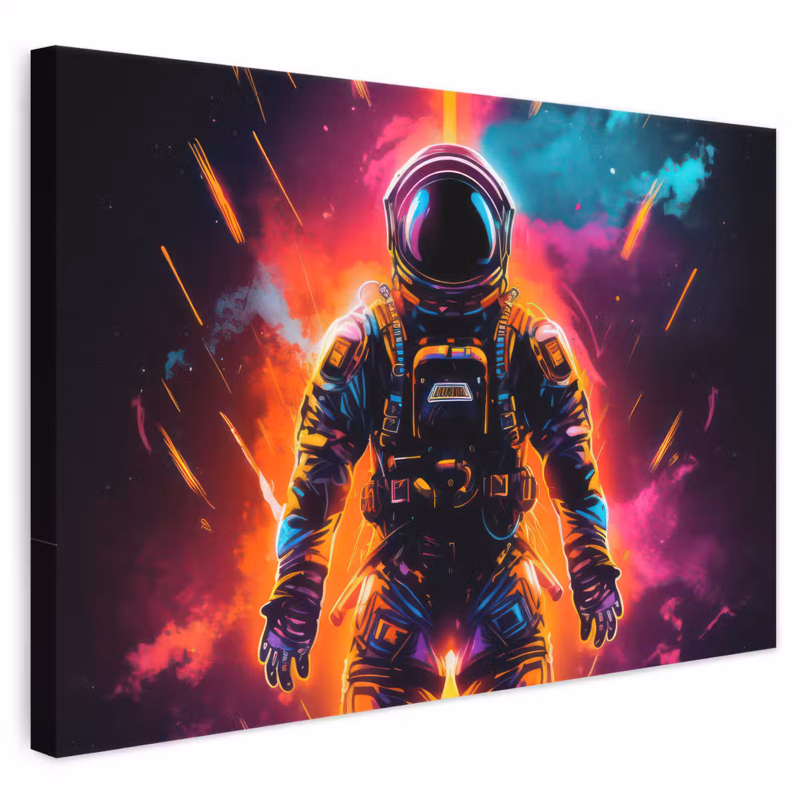Canvas schilderij - Astronaut - Neon - Gaming - Ruimte — 1