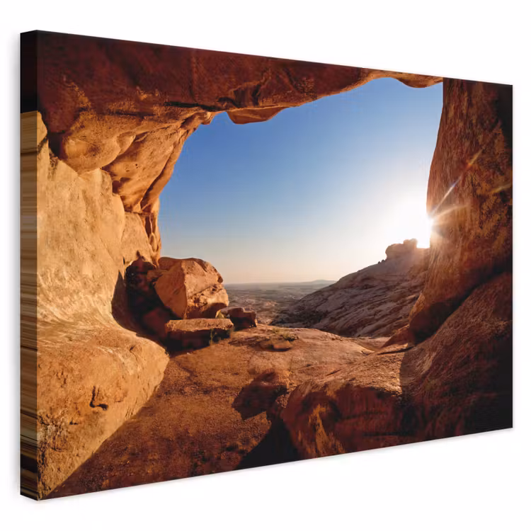 Canvas schilderij - Grot - Woestijn - Zon - Landschap — 1