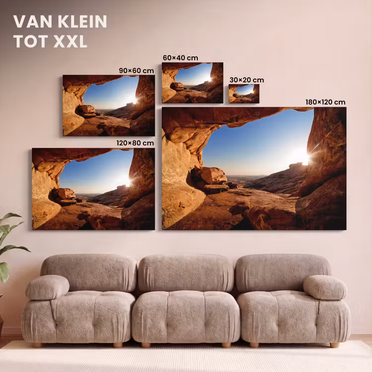 Canvas schilderij - Grot - Woestijn - Zon - Landschap — 8
