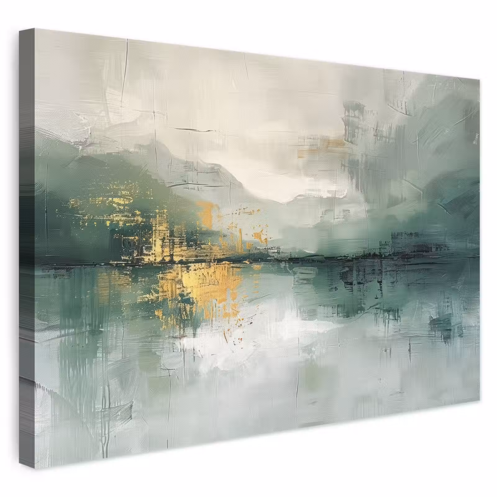 Canvas schilderij - Groen - Modern - Abstract - Goud — 1