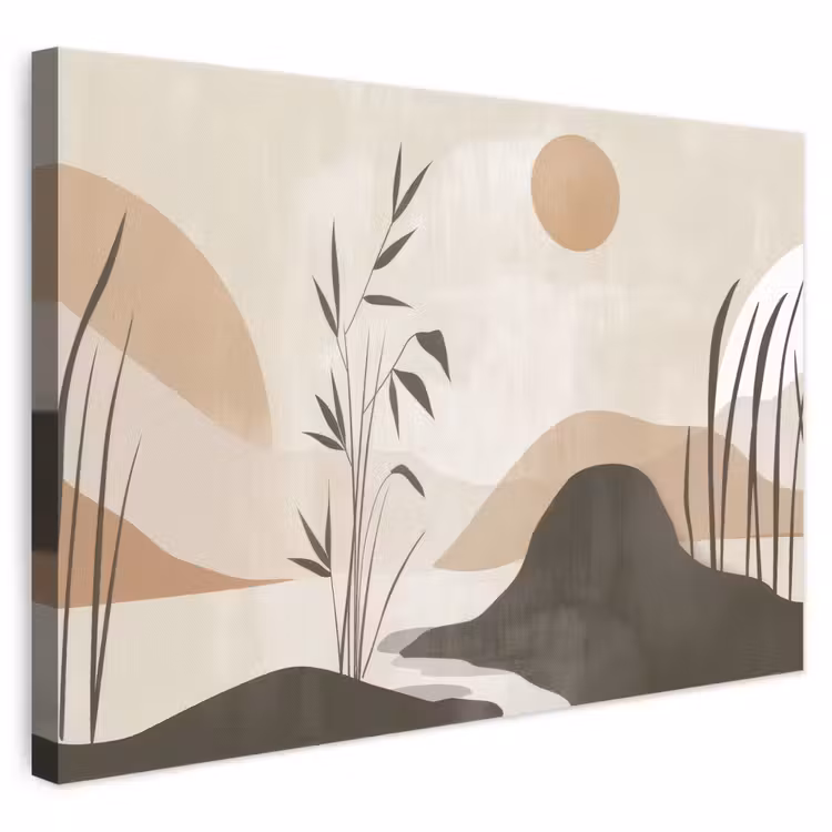 Canvas schilderij - Japandi - Landschap - Beige — 1