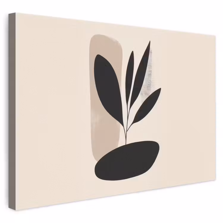 Canvas schilderij - Plant - Beige - Japandi — 1