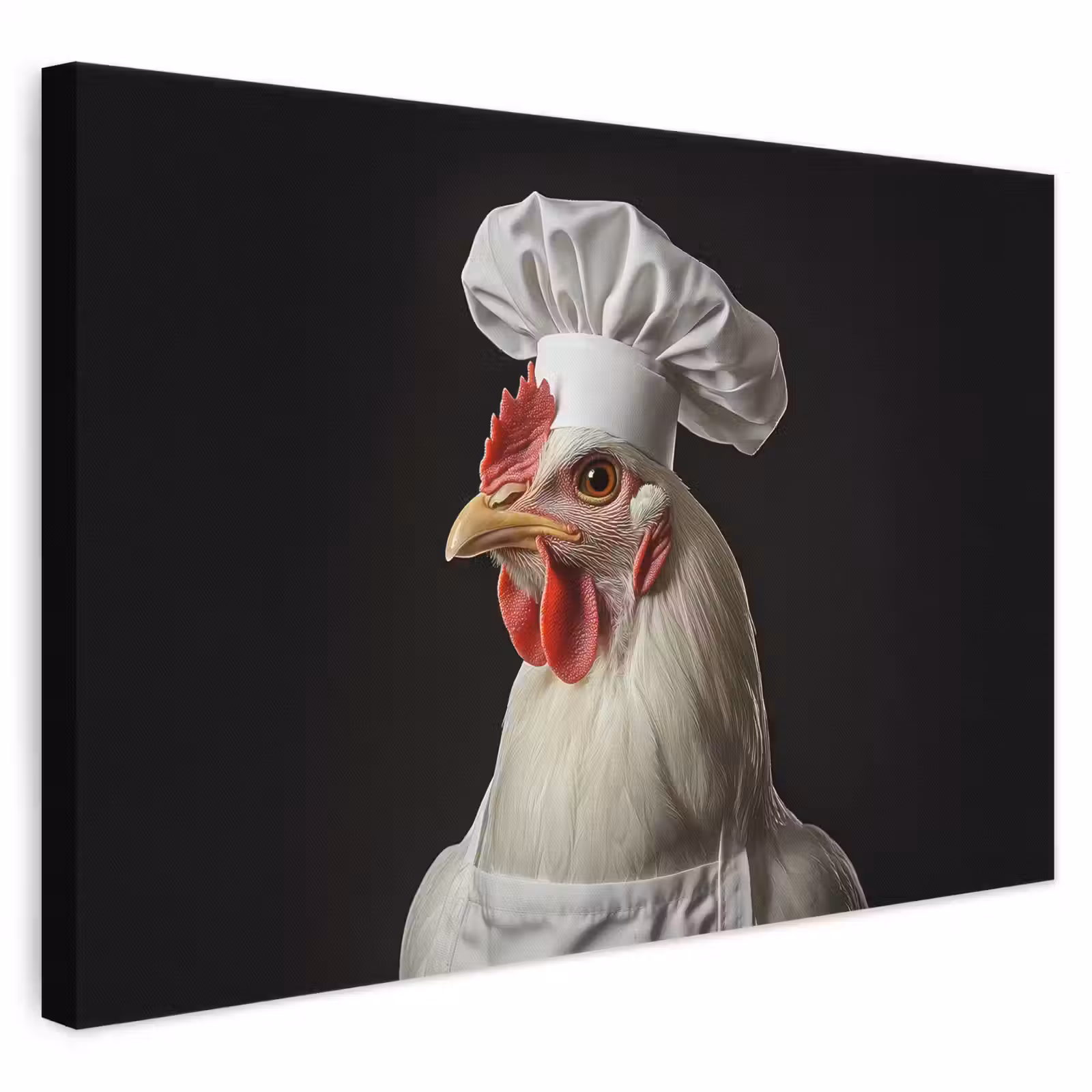 Canvas schilderij - Kok - Rood - Kip — 1