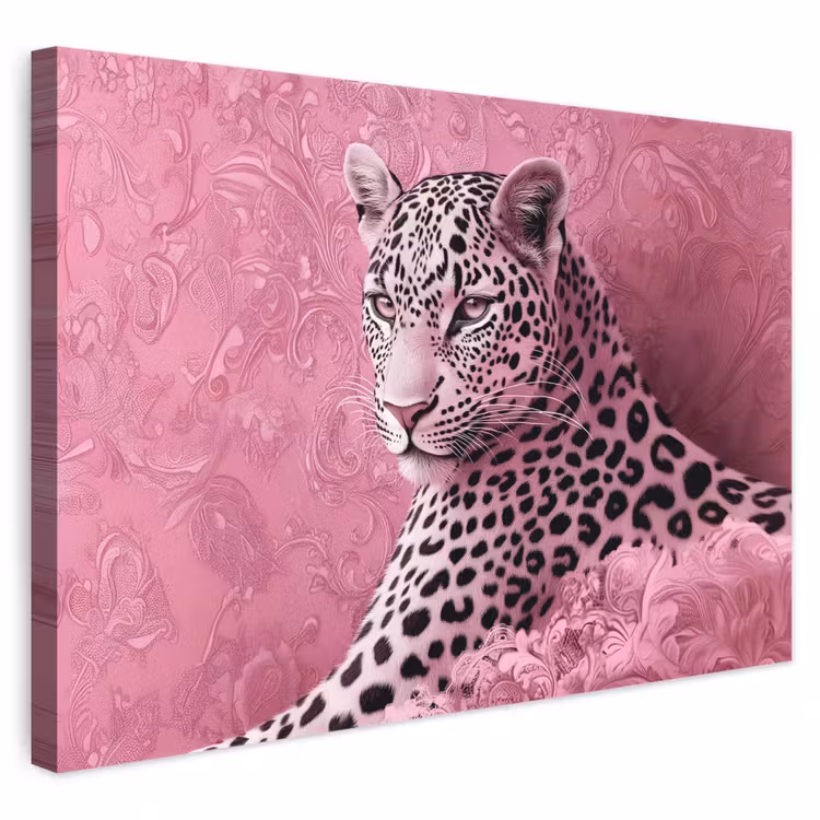 Canvas schilderij - Panter - Luxe - Roze — 1