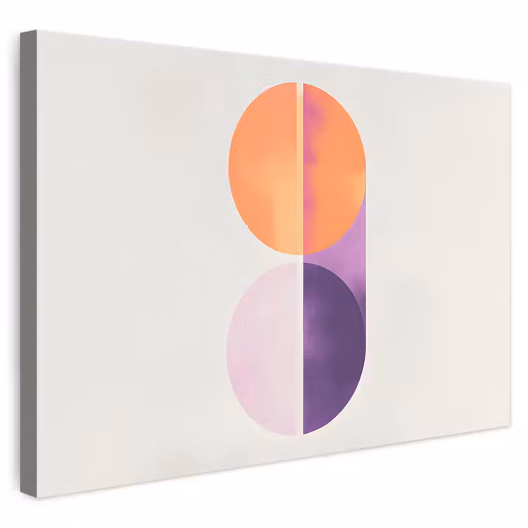 Canvas schilderij - Geometrische Halve Cirkels