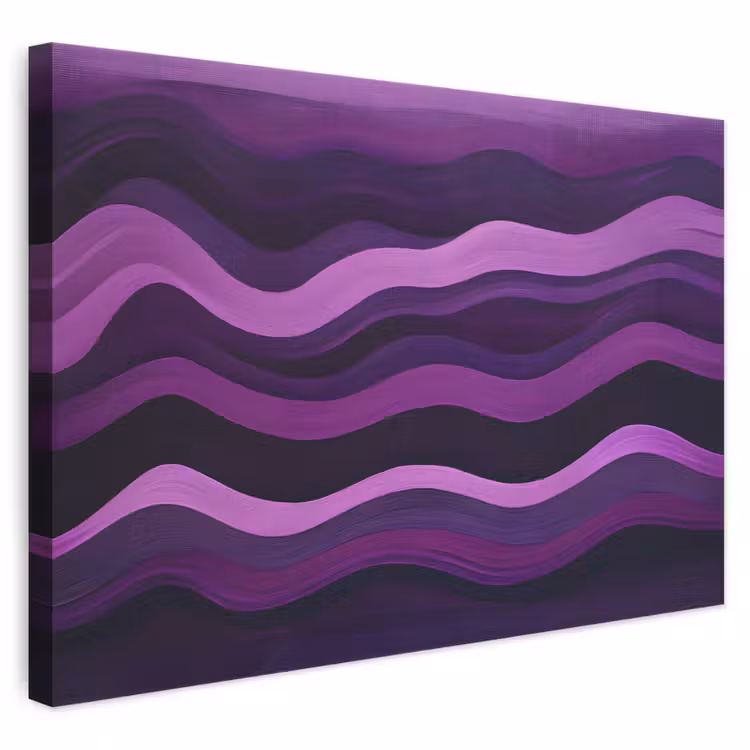 Canvas schilderij - Lijnen - Golven - Paars - Abstract — 1