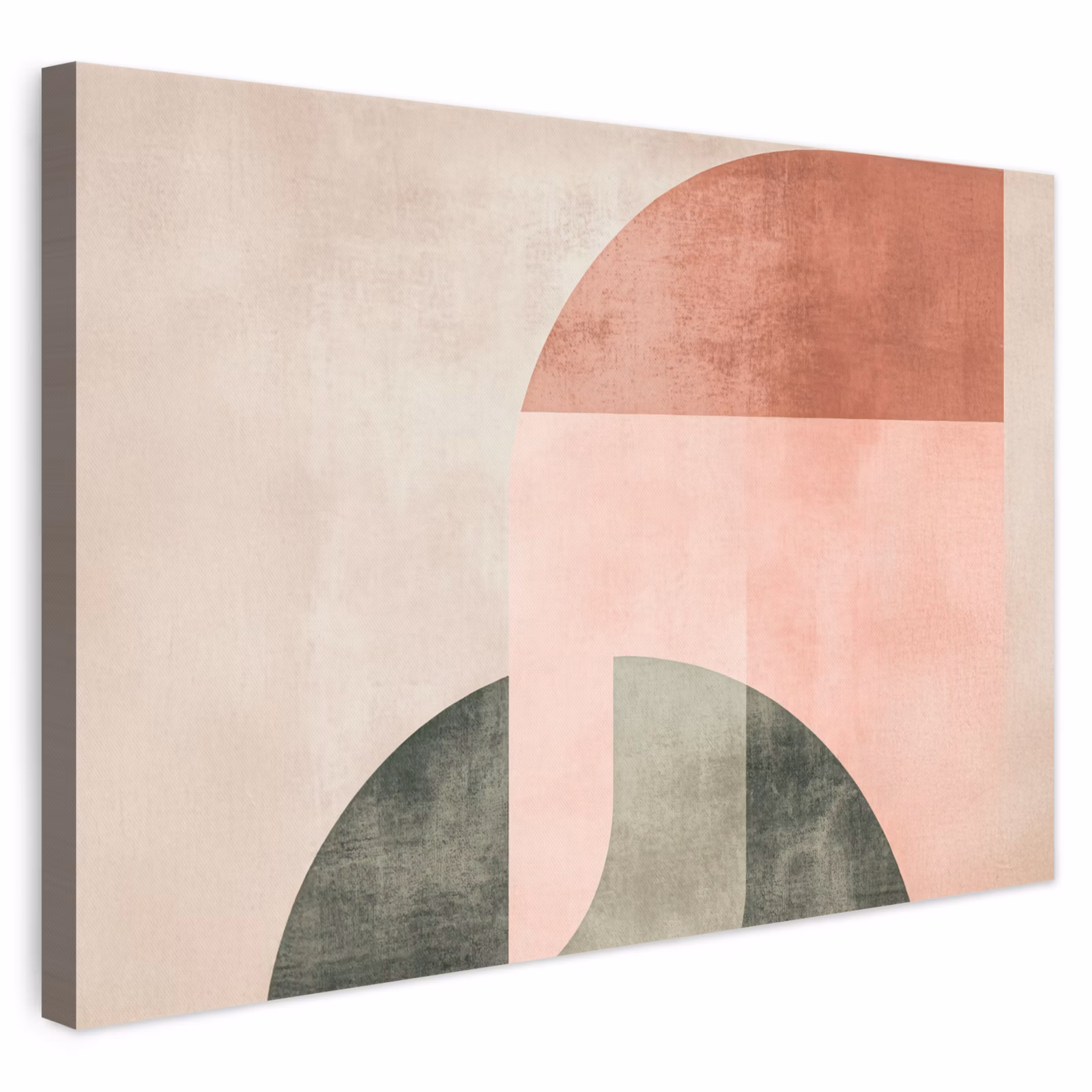 Canvas schilderij - Abstracte Geometrische Vormen Roze Saliegroen — 1