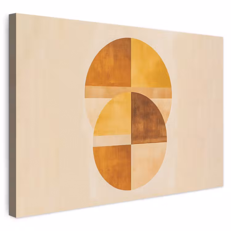 Canvas schilderij - Abstracte Cirkels Oker — 1