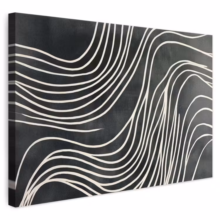 Canvas schilderij - Lijnen - Patroon - Abstract - Wit — 1