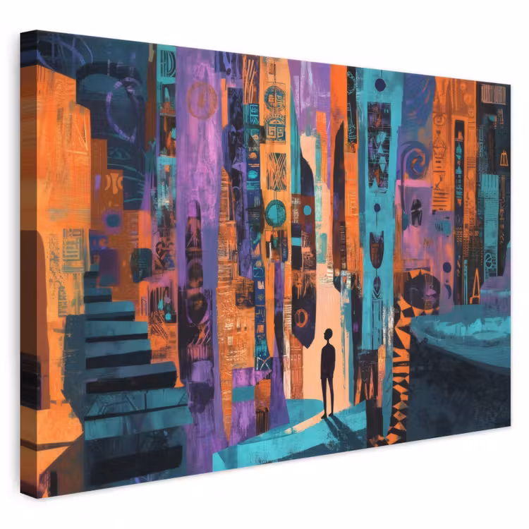 Canvas schilderij - Abstract - Figuren - Kleurrijk — 1