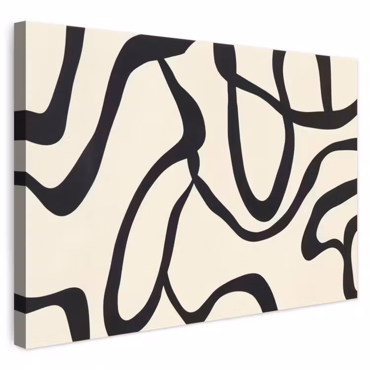 Canvas schilderij - Abstract - Lijnen - Modern - Beige — 1