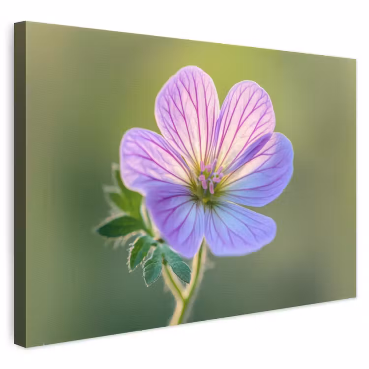 Canvas schilderij - Lila Bloem Close-up