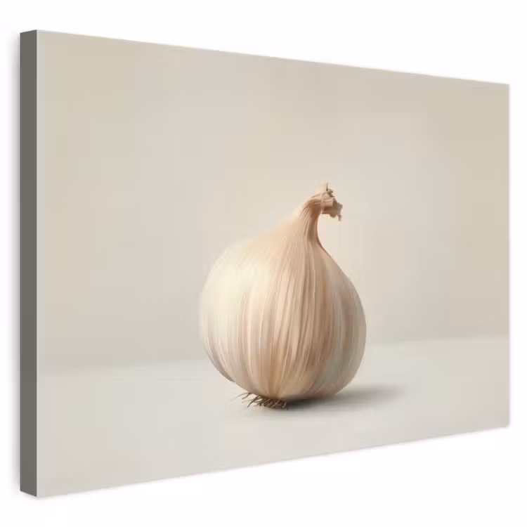 Canvas schilderij - Knoflook - Natuurlijk - Beige — 1