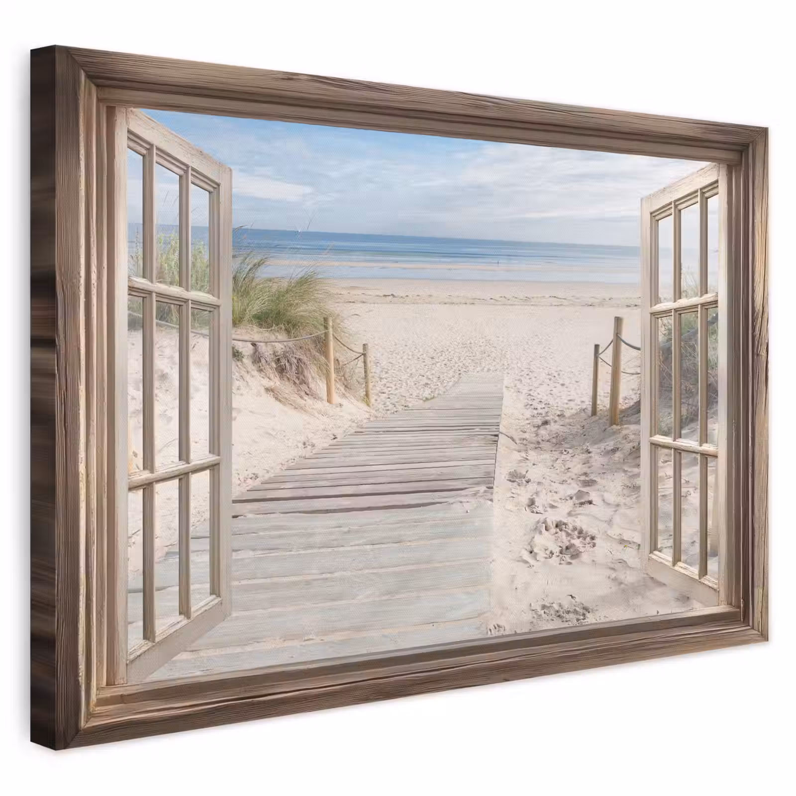 Canvas schilderij - Doorkijk - Strand - Duinen - Pad - Landschap — 1