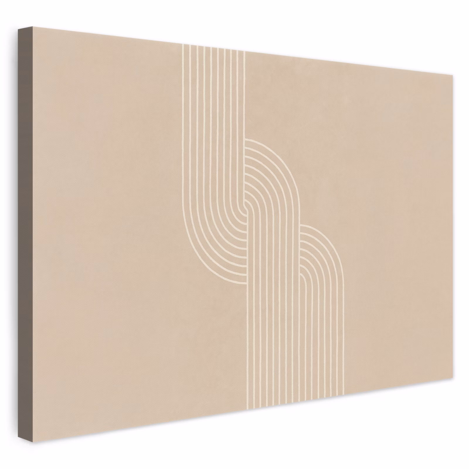 Canvas schilderij - Parallelle lijnen - Lichte textuur - Beige — 1