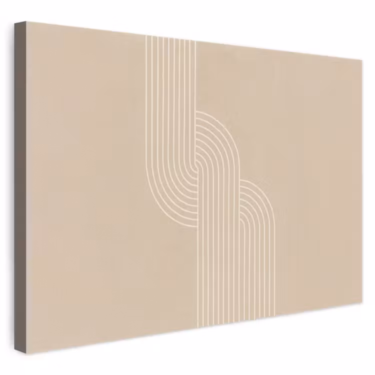 Canvas schilderij - Parallelle lijnen - Lichte textuur - Beige — 1