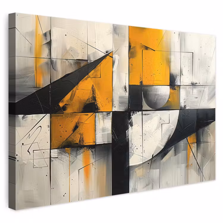 Canvas schilderij - Geel - Abstract - Modern - Vormen — 1
