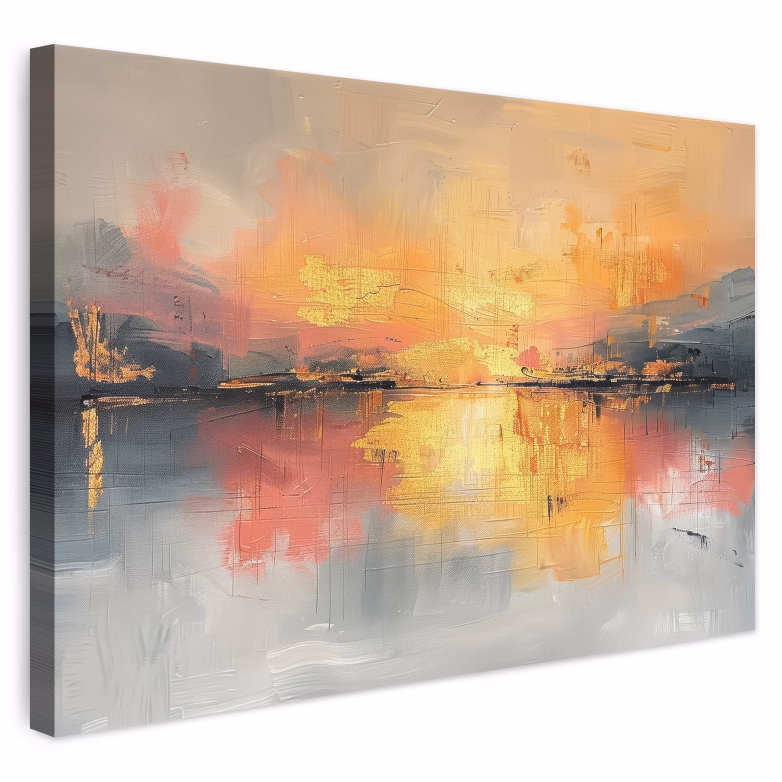 Canvas schilderij - Modern - Abstract - Goud - Roze — 1