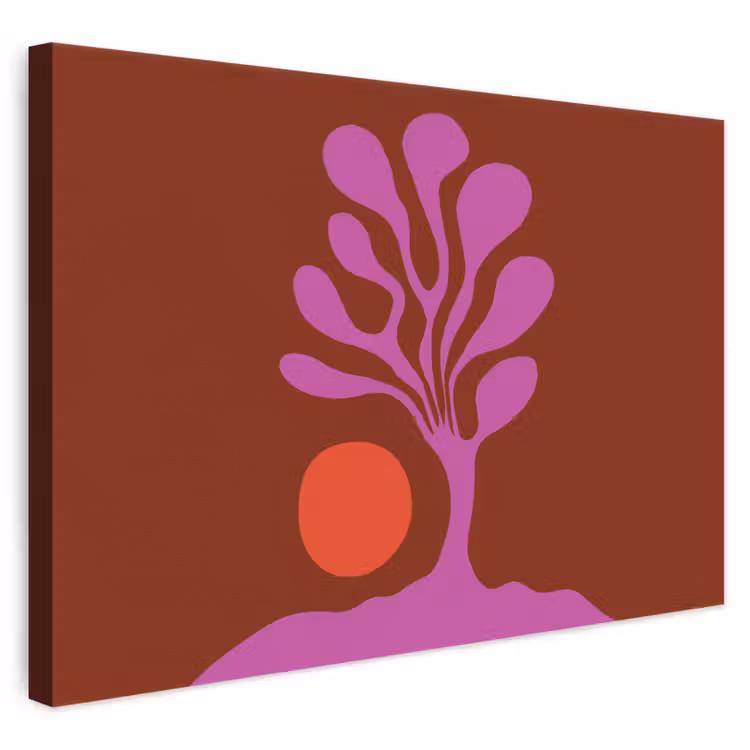 Canvas schilderij - Boom - Paars - Cirkel - Vloeiend — 1