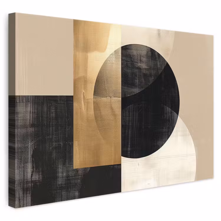 Canvas schilderij - Abstract - Goud - Zwart - Kunst — 1