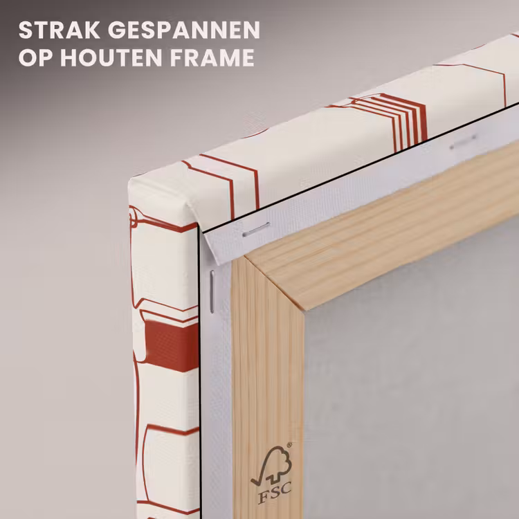 Canvas schilderij - Gezichten - Abstract - Rood - Beige — 7