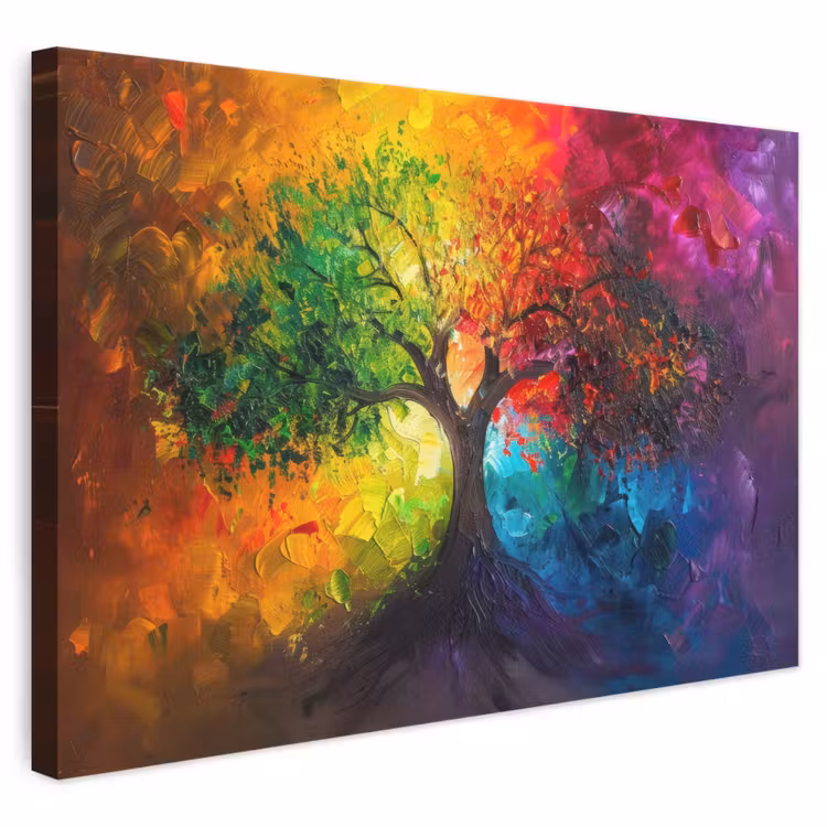 Canvas schilderij - Boom - Kleurrijk - Modern - Abstract — 1