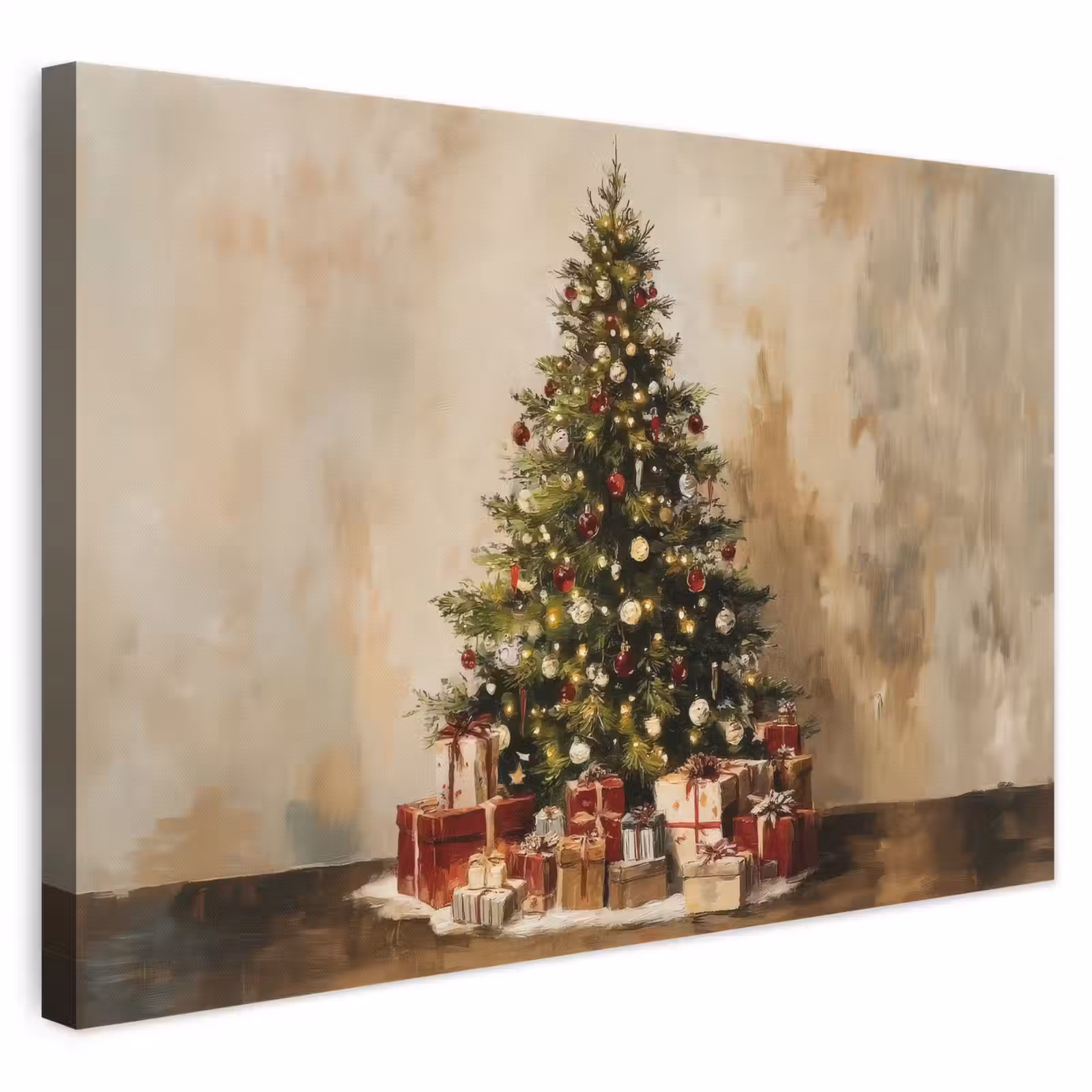Canvas schilderij - Kerstboom - Versierd - Kleurrijk — 1