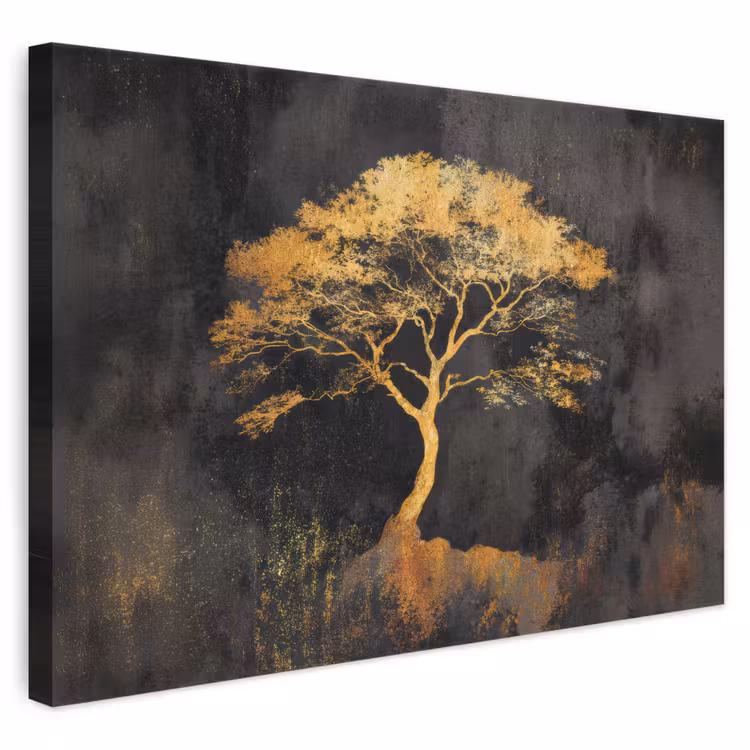 Canvas schilderij - Boom - Schilderij - Goud - Abstract — 1