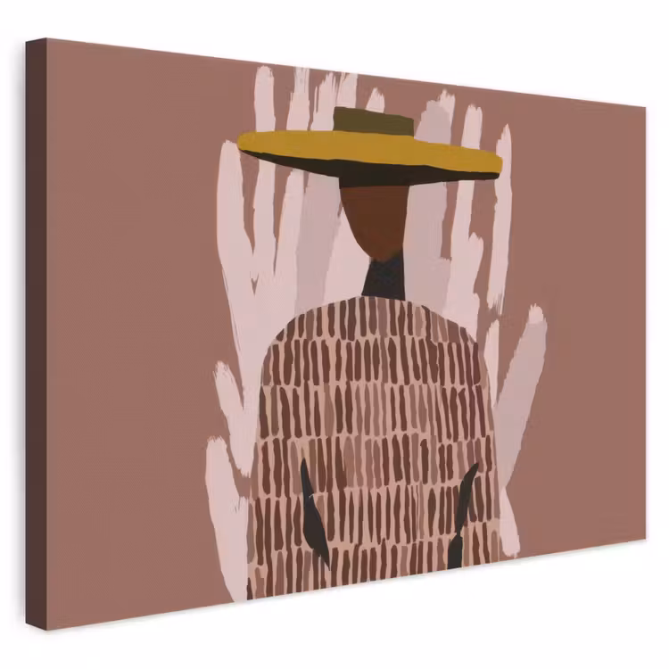 Canvas schilderij - Abstract - Figuur - Illustratie - Hoed — 1
