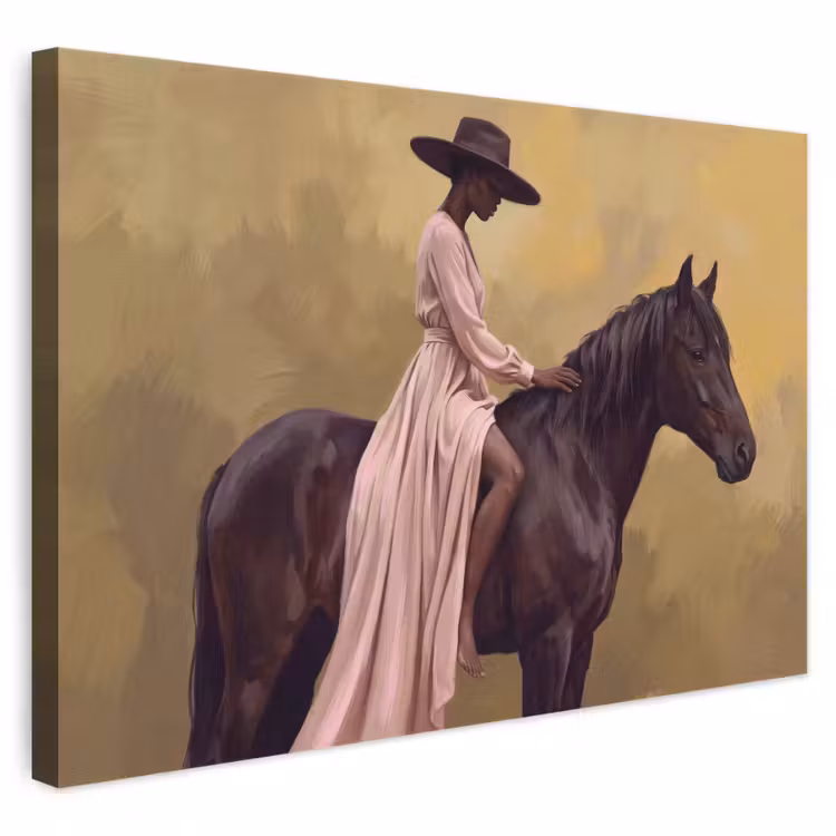 Canvas schilderij - Paard - Klassiek - Oker — 1