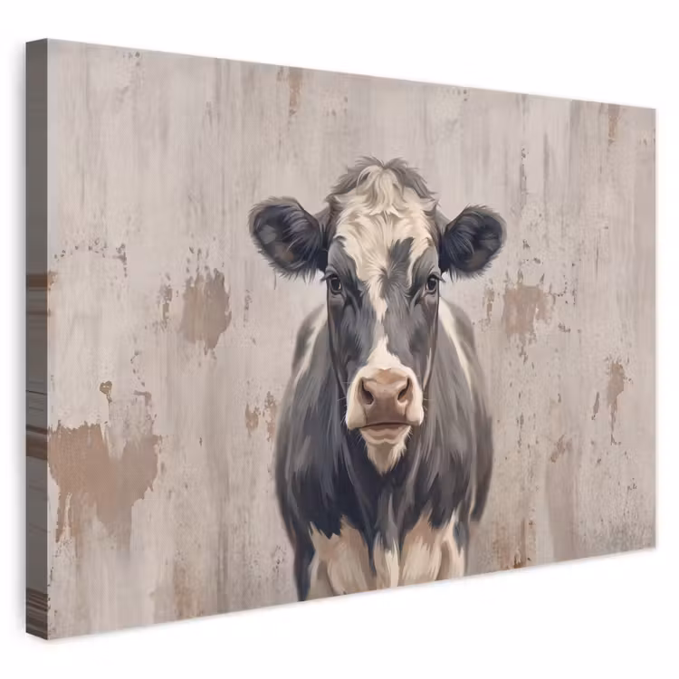 Canvas schilderij - Koe - Portret - Dieren - Modern — 1