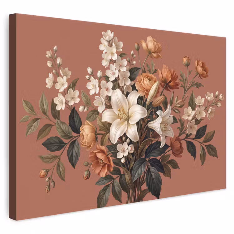 Canvas schilderij - Boeket - Retro - Kleurrijk