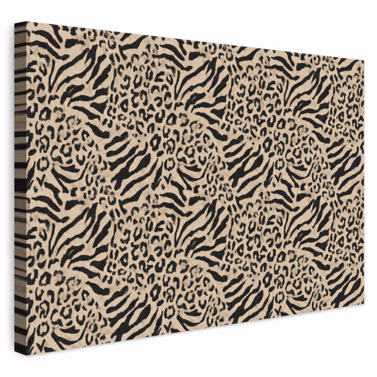 Canvas schilderij - Giraf - Zebra - Motief - Bruin