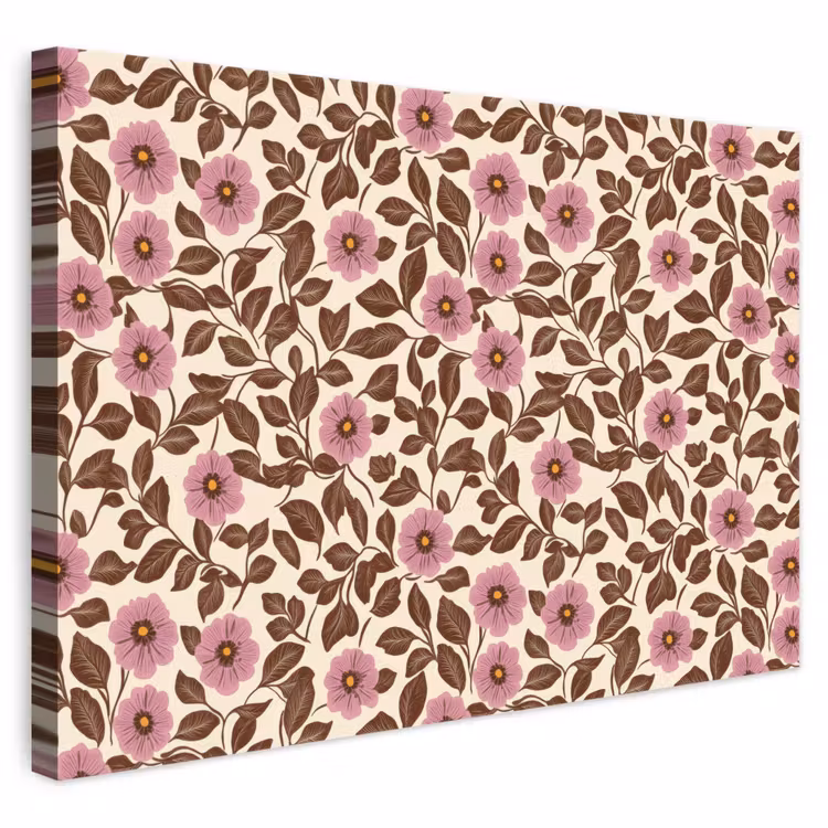 Canvas schilderij - Bloemen - Bladeren - Kleurrijk