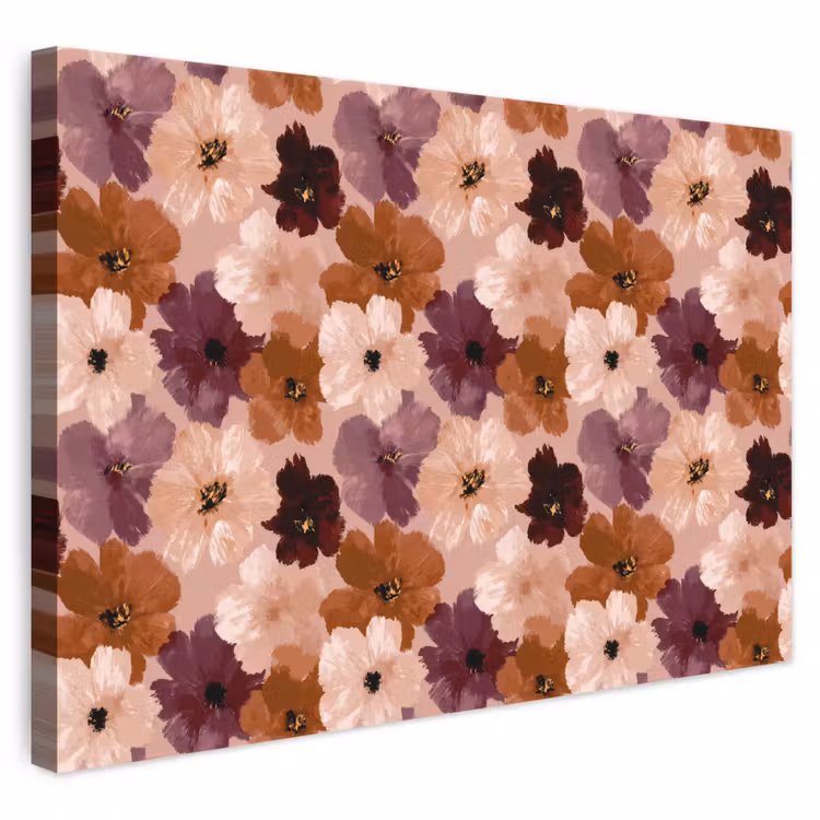Canvas schilderij - Bloemen - Abstract - Aardetinten