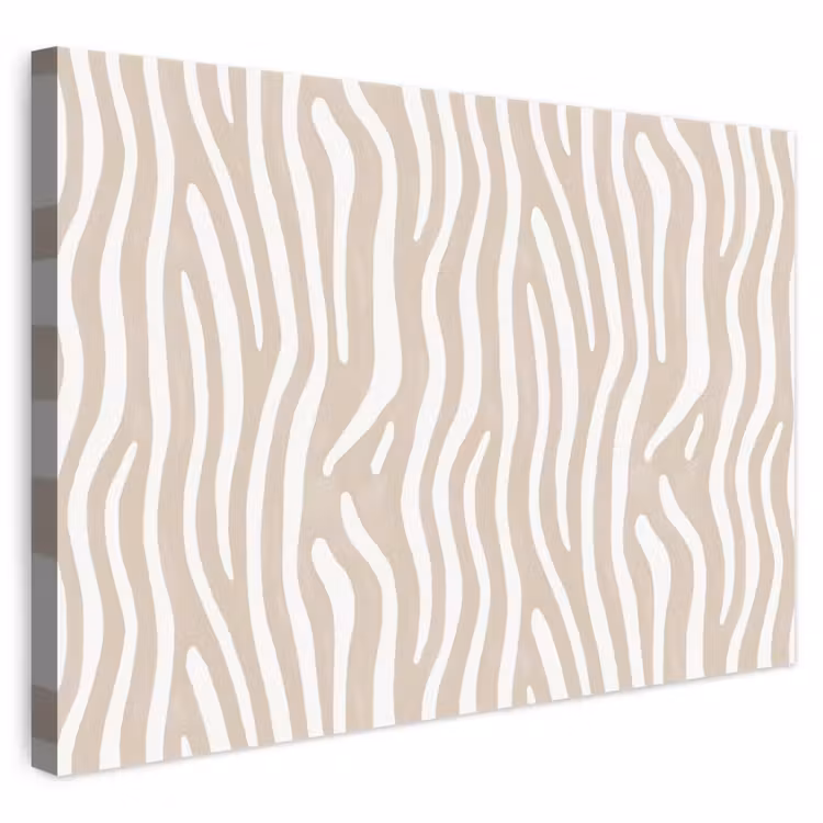 Canvas schilderij - Abstract - Zebra - Beige