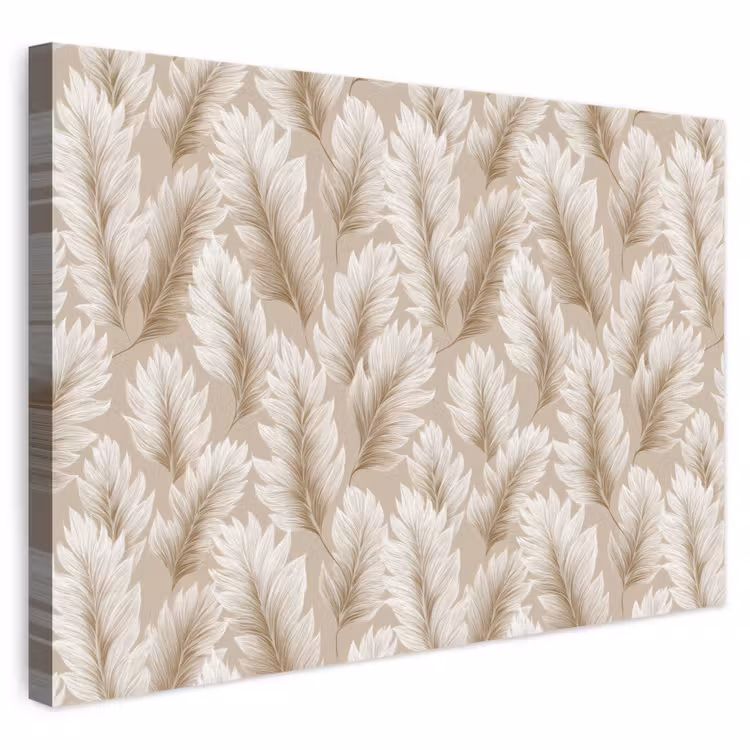 Canvas schilderij - Botanisch - Patroon - Beige