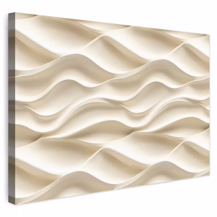 Canvas schilderij - Lijnen - Golvend - Crème