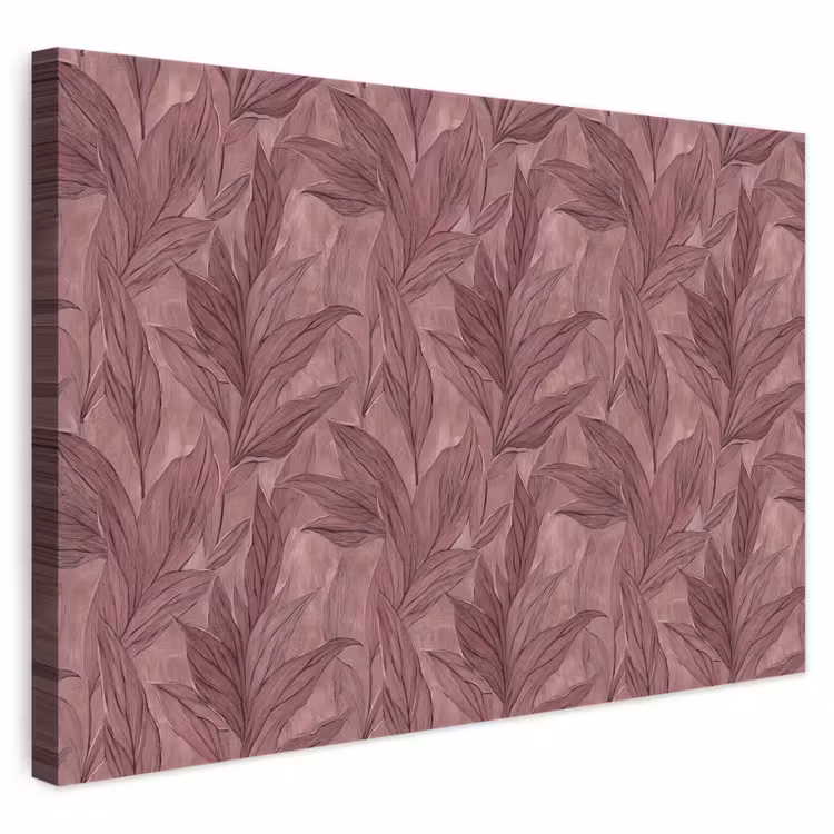 Canvas schilderij - Bladeren - Patroon - Paars