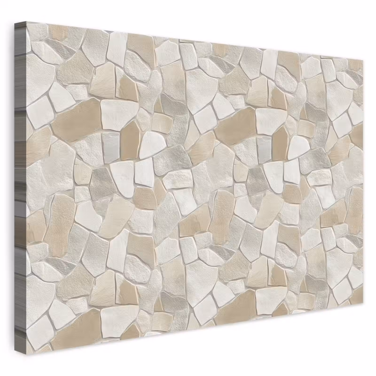 Canvas schilderij - Mozaïek - Stenen - Beige — 1