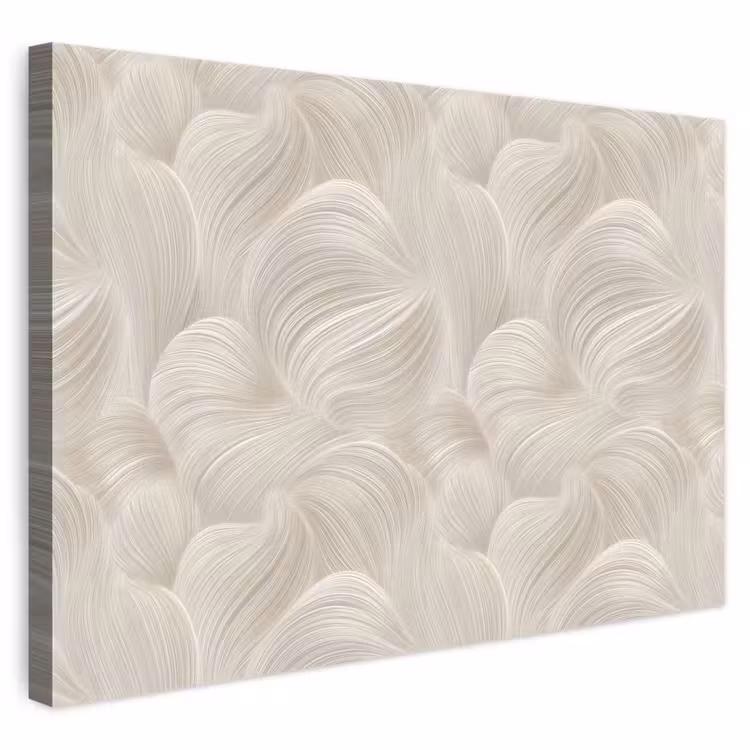 Canvas schilderij - Lijnen - Waaier - Beige