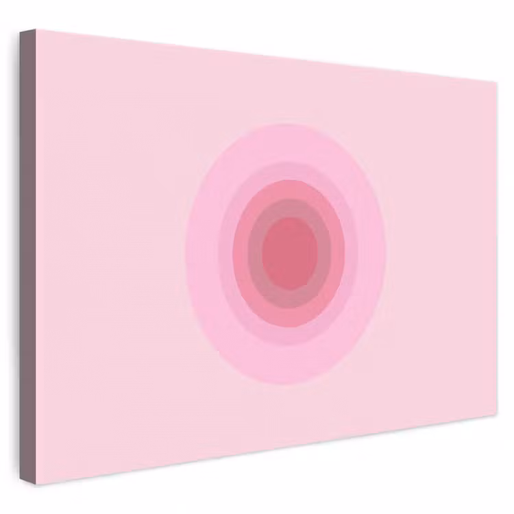 Canvas schilderij - Concentrische Cirkels Roze