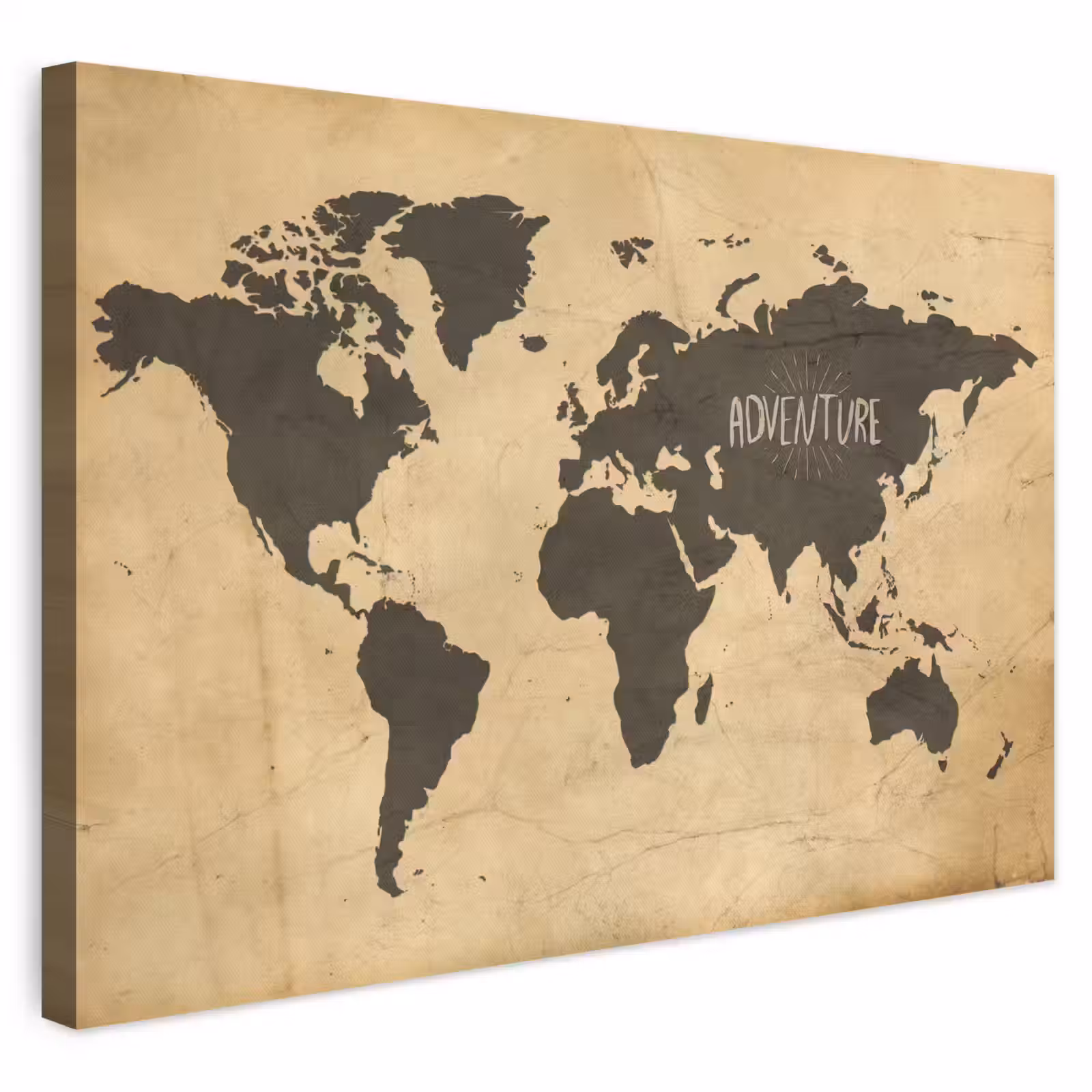 Canvas schilderij - Wereldkaart - Quote - Vintage — 1